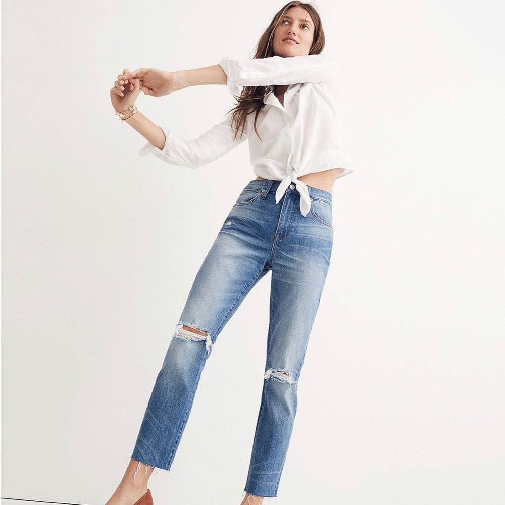 Madewell Highrise Slim Crop Boy Jean, size 25
